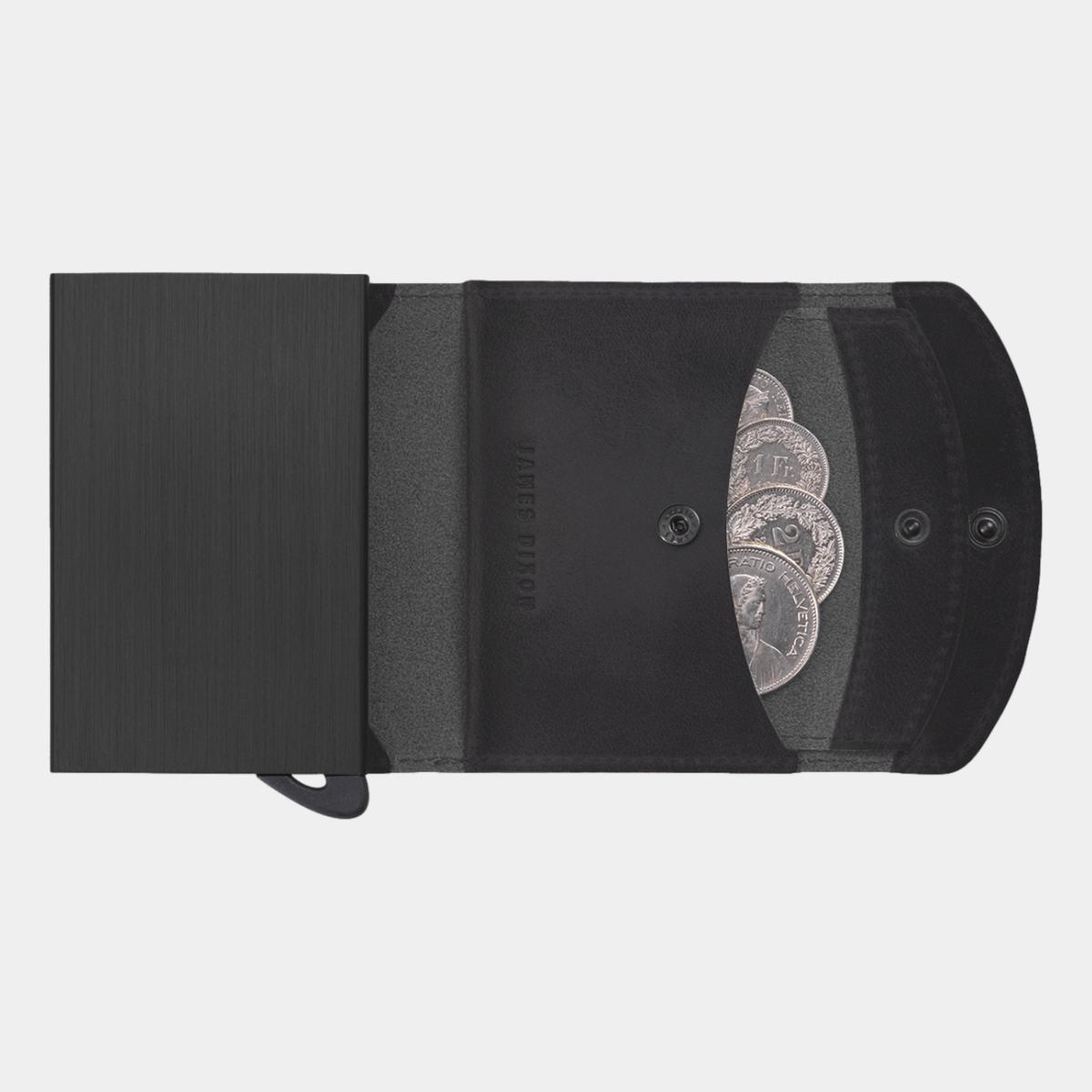 jd0249 james dixon grande vintage all black coin pocket wallet coins
