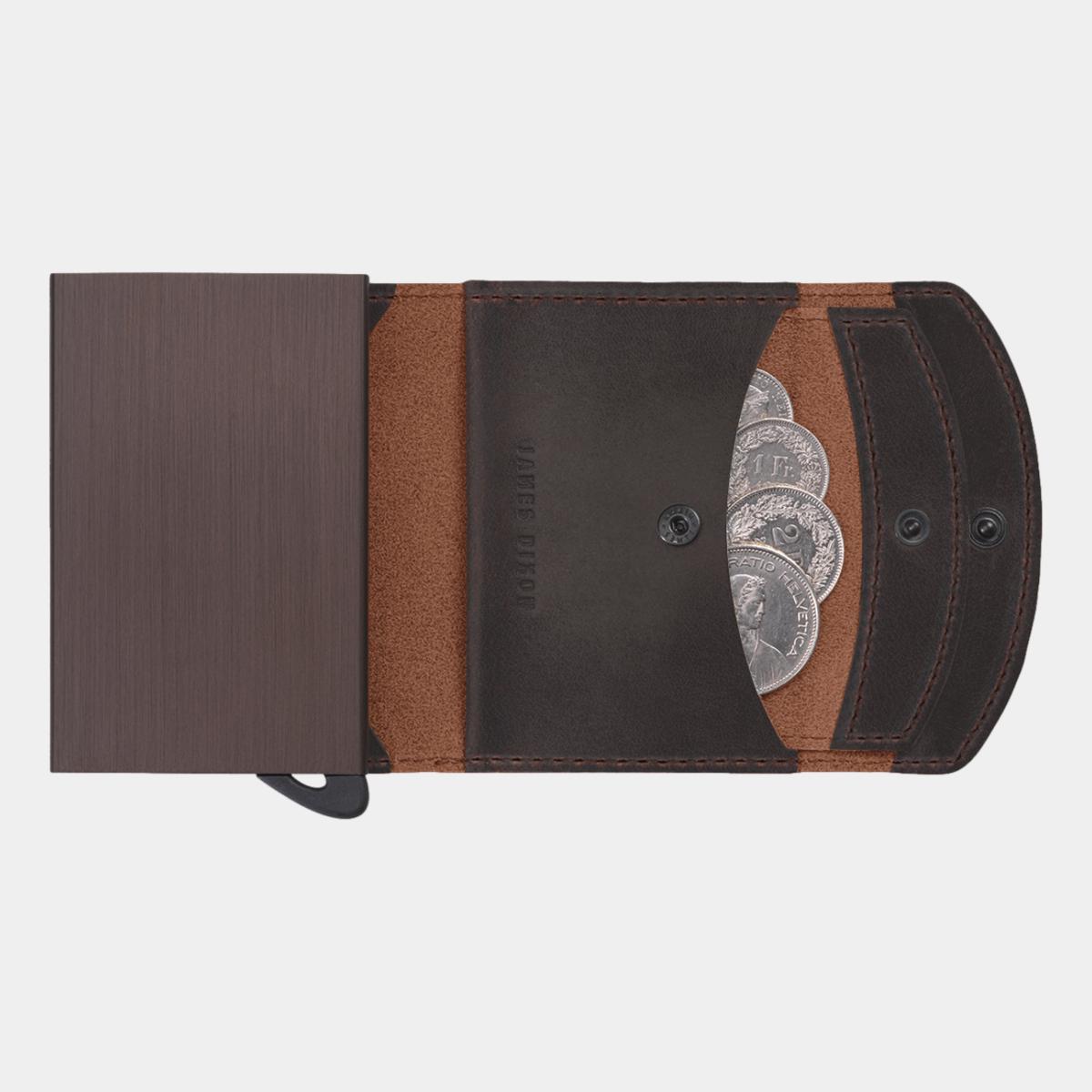 jd0251 james dixon grande vintage cacao brown coin pocket wallet coins