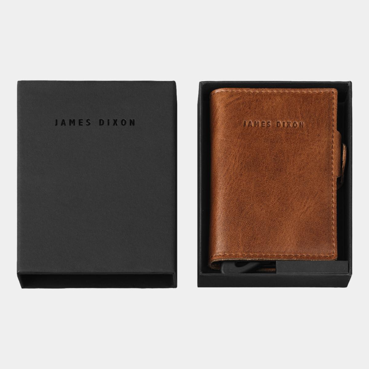 jd0265 james dixon boton classic havana brown gold wallet box