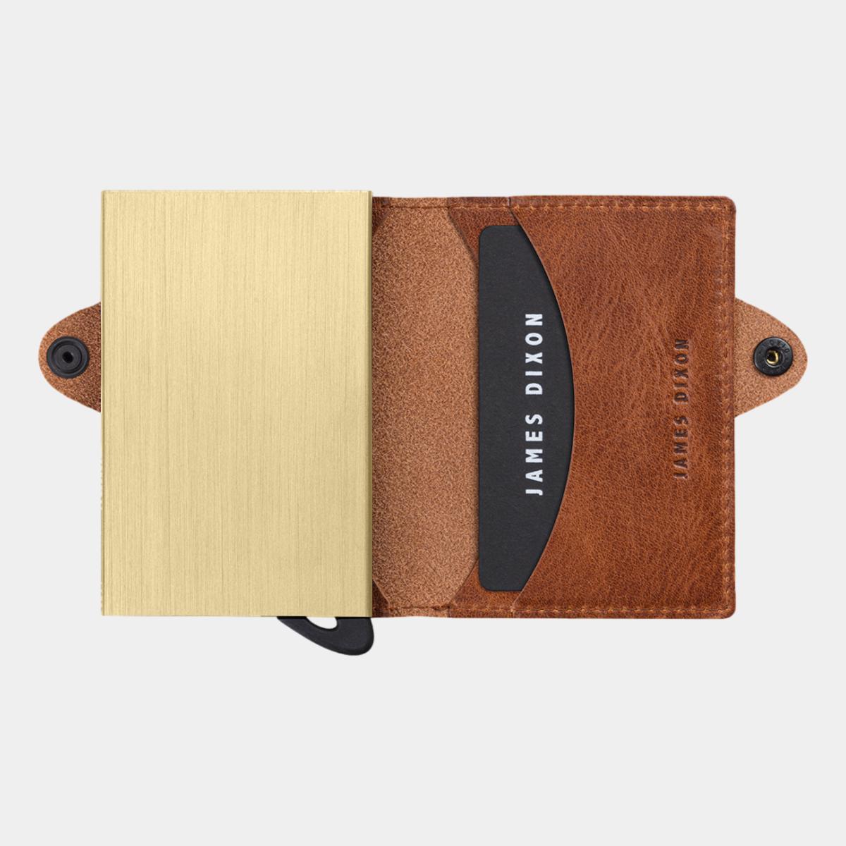 jd0265 james dixon boton classic havana brown gold wallet open