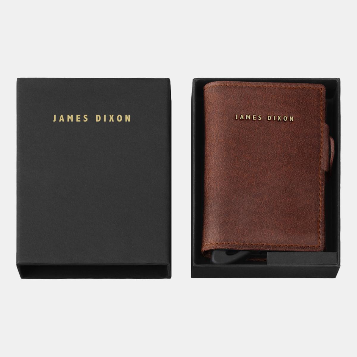 jd0267 james dixon boton classic havana brown gold coin pocket wallet box