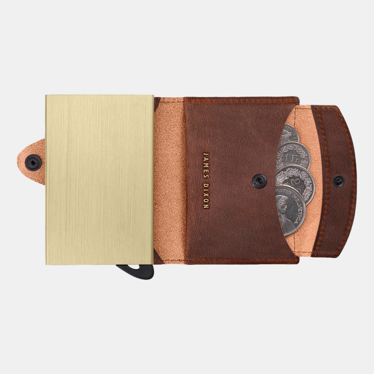 jd0267 james dixon boton classic havana brown gold coin pocket wallet coins