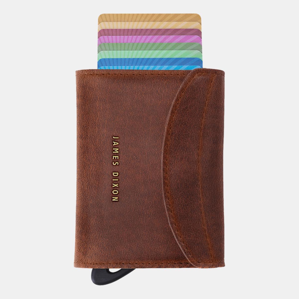 jd0271 james dixon grande classic havana brown gold coin pocket wallet front