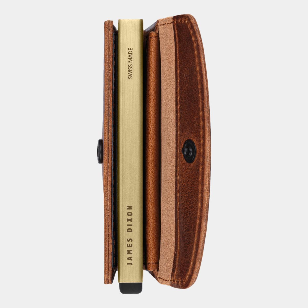 jd0271 james dixon grande classic havana brown gold coin pocket wallet side