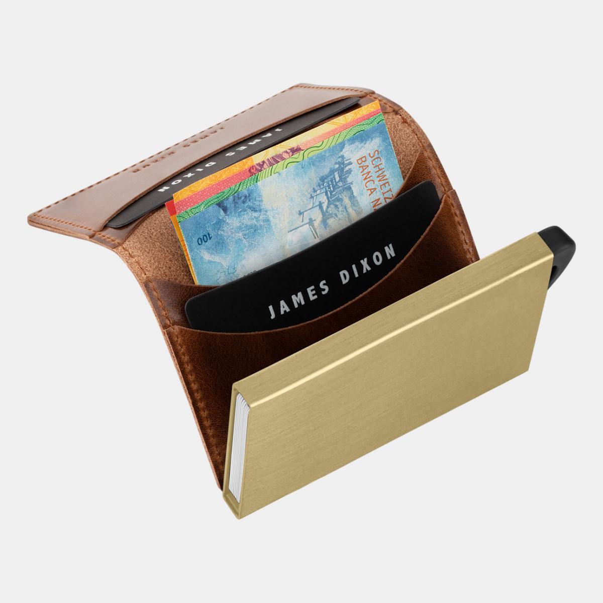 jd0274 james dixon puro classic havana brown gold wallet notes