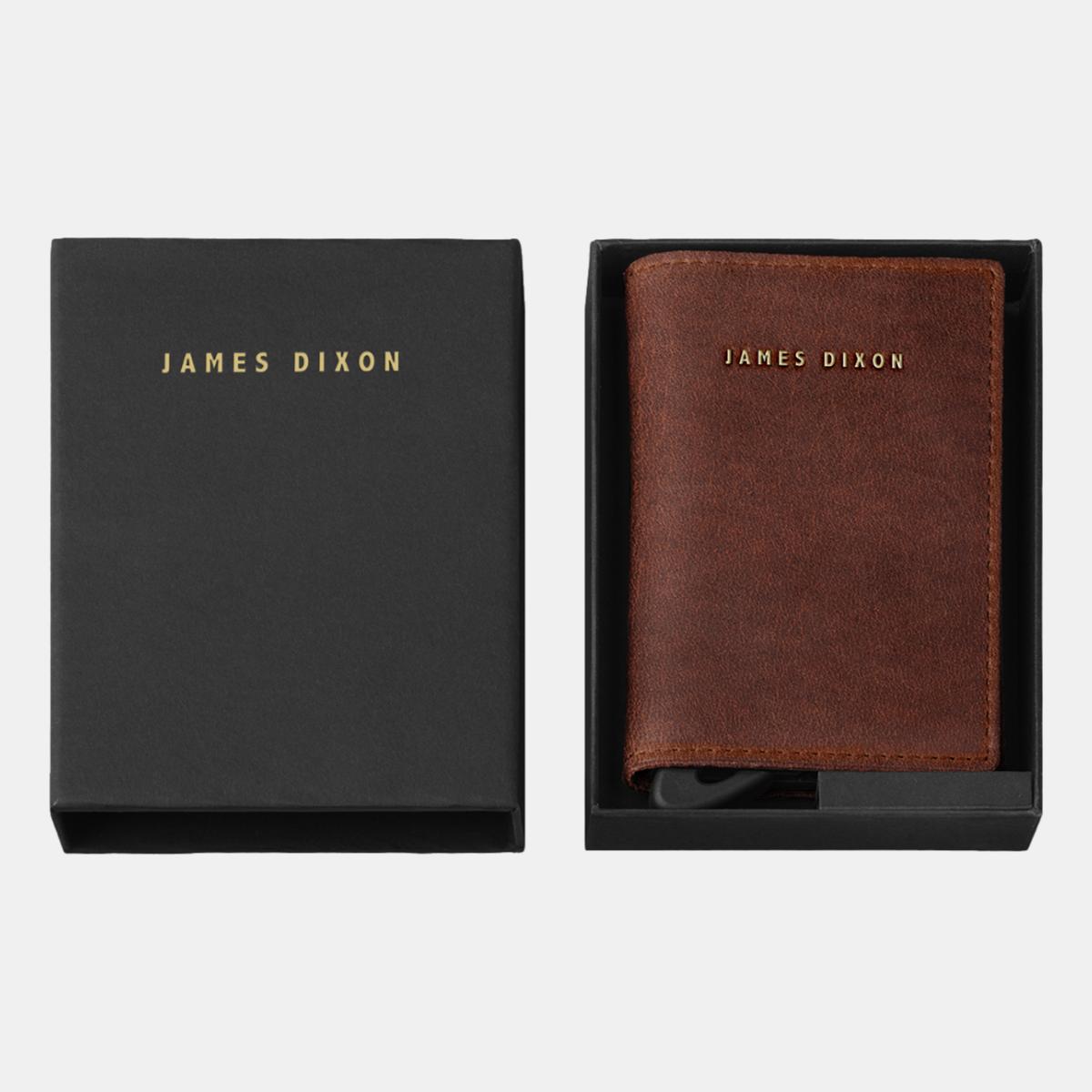 jd0276 james dixon puro classic havana brown gold coin pocket wallet box