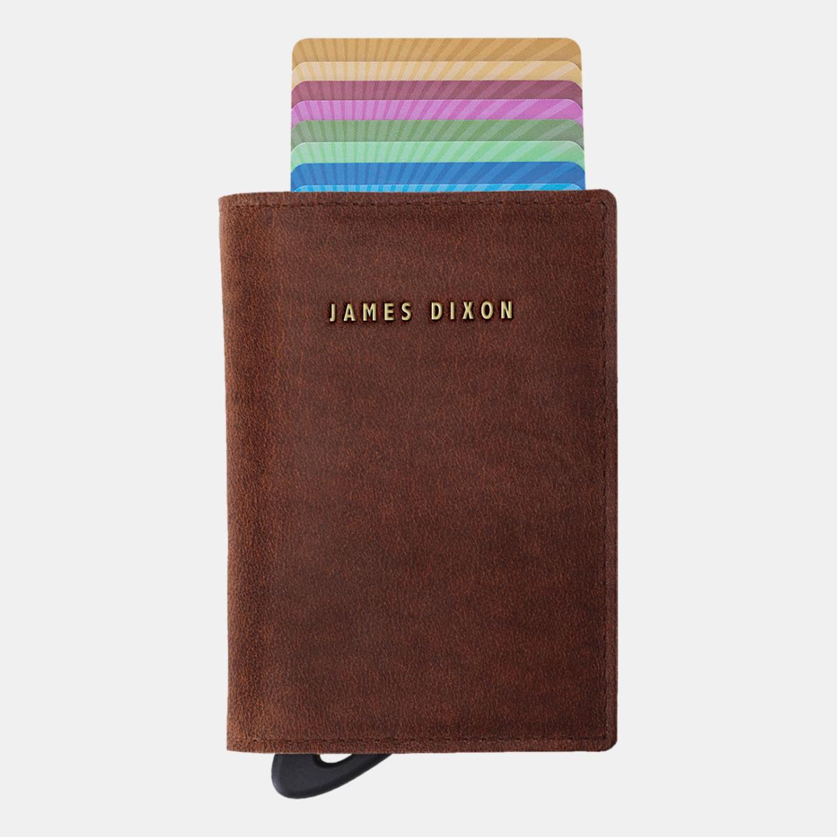 jd0276 james dixon puro classic havana brown gold coin pocket wallet front