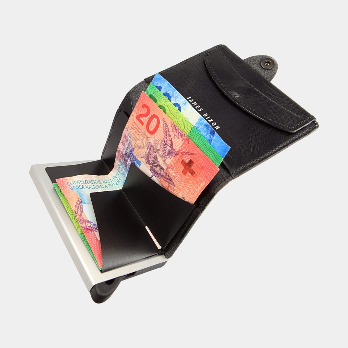 Black/Silver - Classic - Monedero - Botón - Cartera