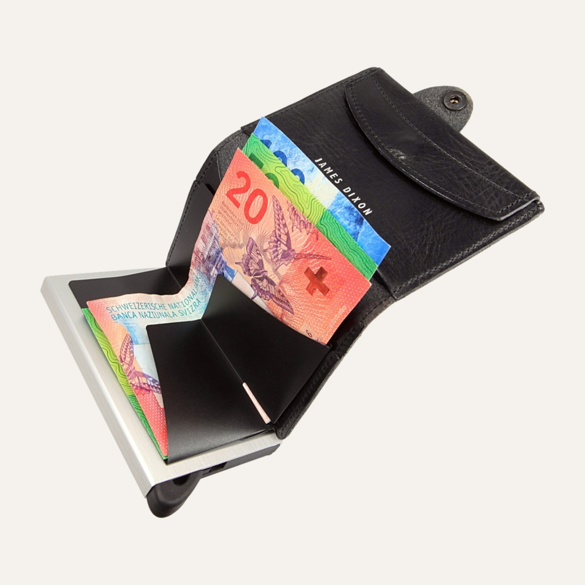 Black/Silver - Classic - Coin Pocket - Snap - Wallet