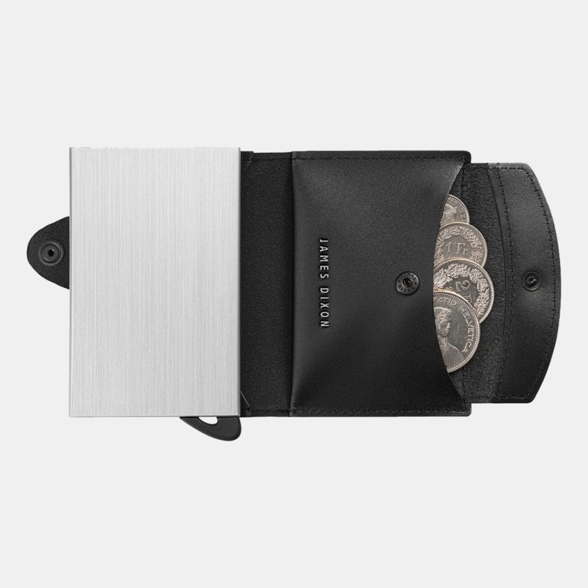 jd0289 james dixon boton one black silver coin pocket wallet coins
