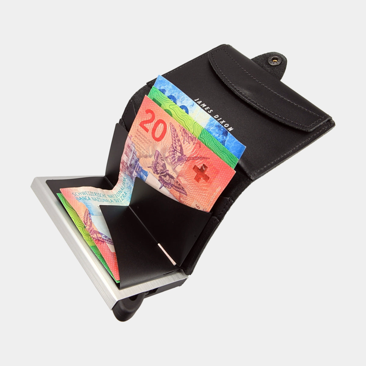 Black/Silver - One - Monedero - Botón - Cartera