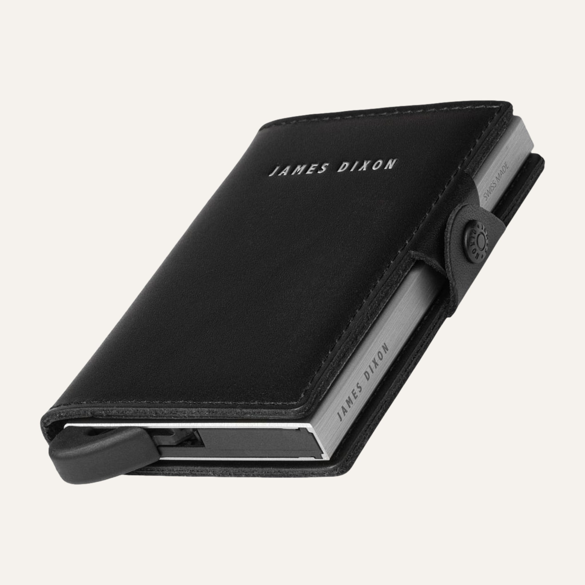 レザー シルダー ブラック James Dixon Slim RFID Wallet, Black/Silver, One, Snap