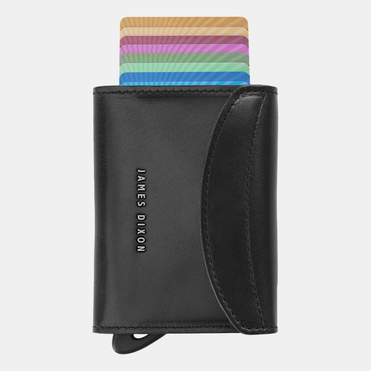 jd0297 james dixon grande classic black silver coin pocket wallet front