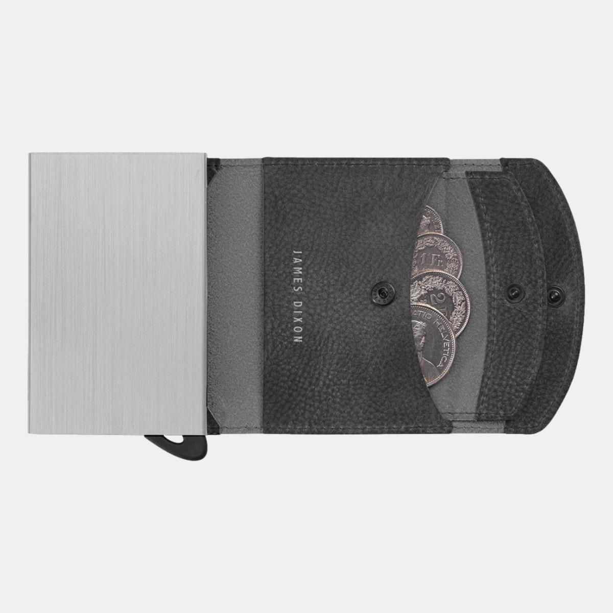 jd0298 james dixon grande grace black silver coin pocket wallet coins
