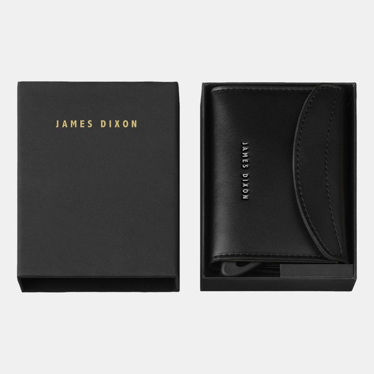 jd0302 james dixon grande one black silver coin pocket wallet box