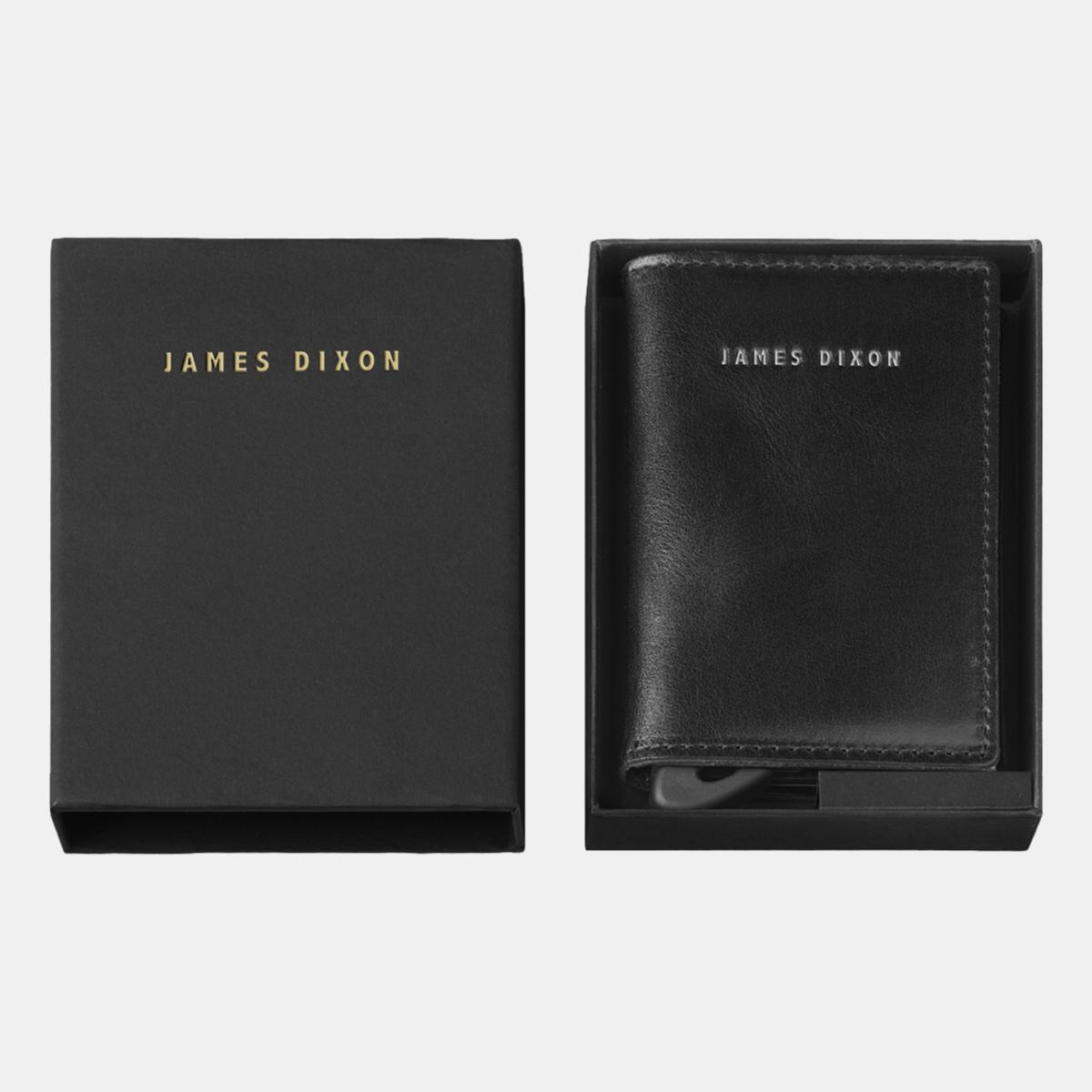 jd0312 james dixon puro classic black silver coin pocket wallet box