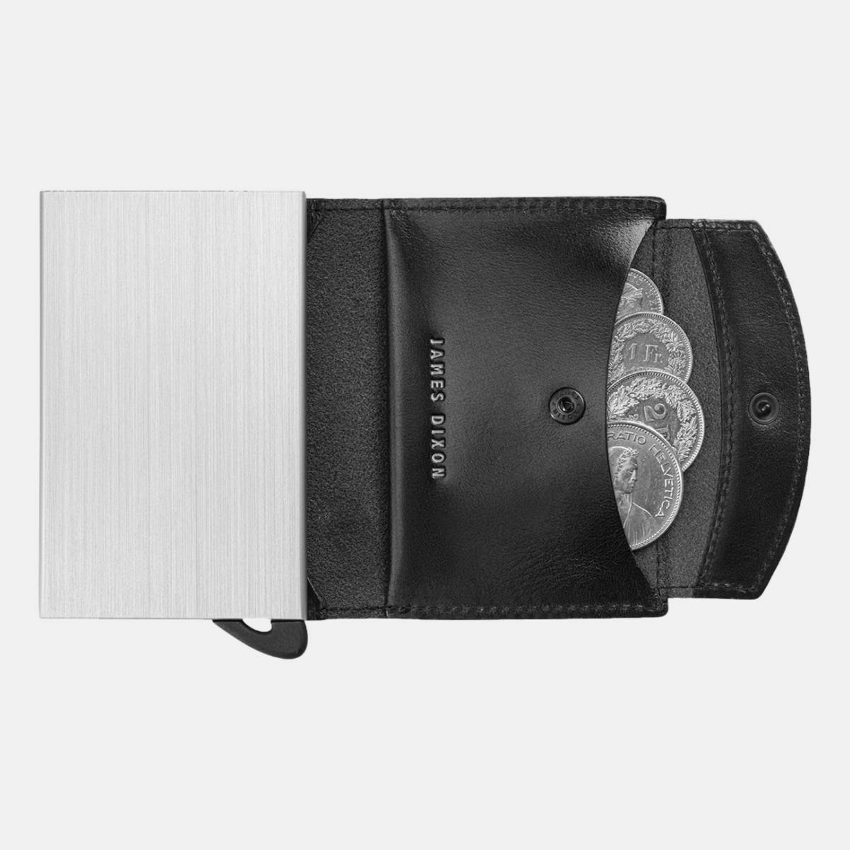 jd0312 james dixon puro classic black silver coin pocket wallet coins