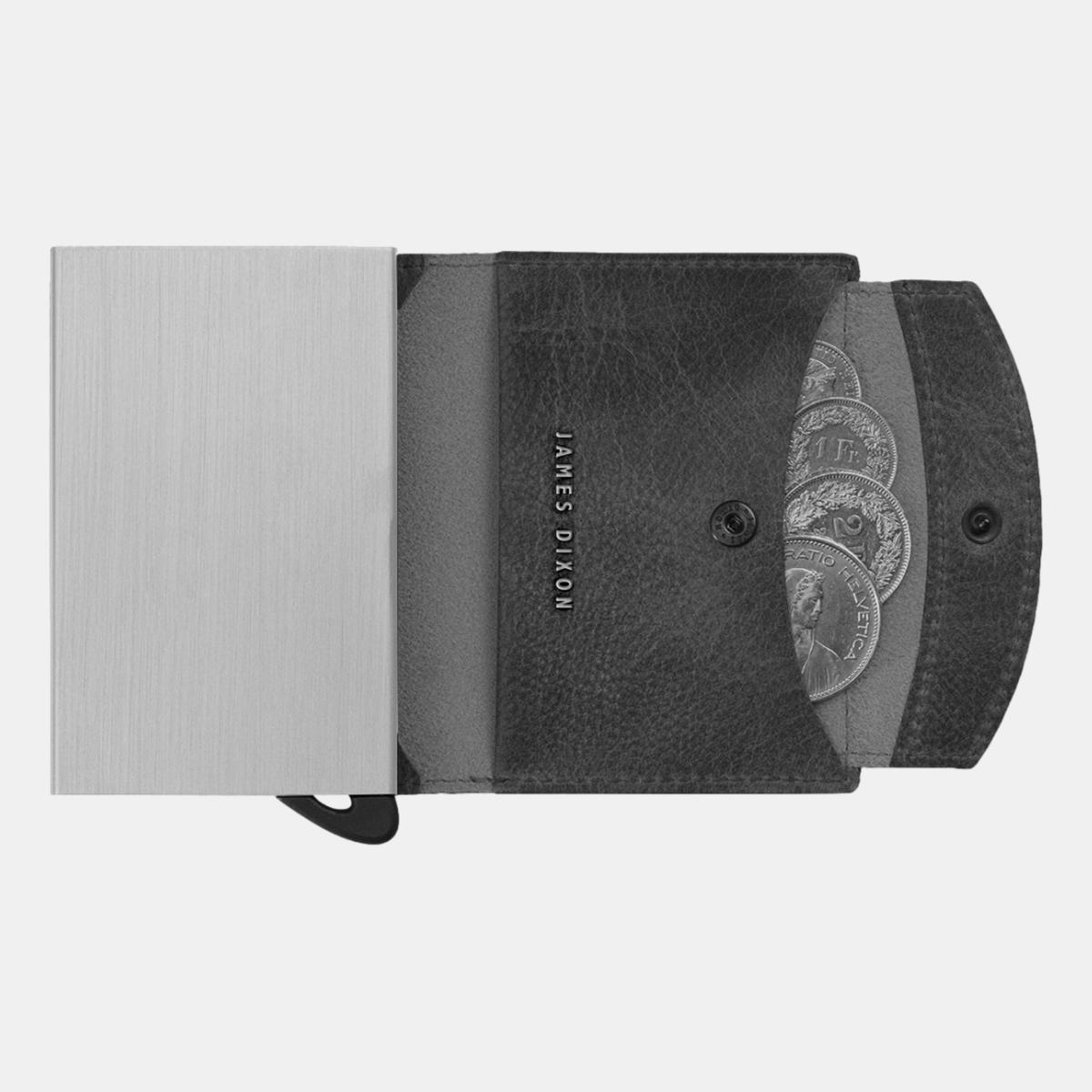 jd0313 james dixon puro grace black silver coin pocket wallet coins