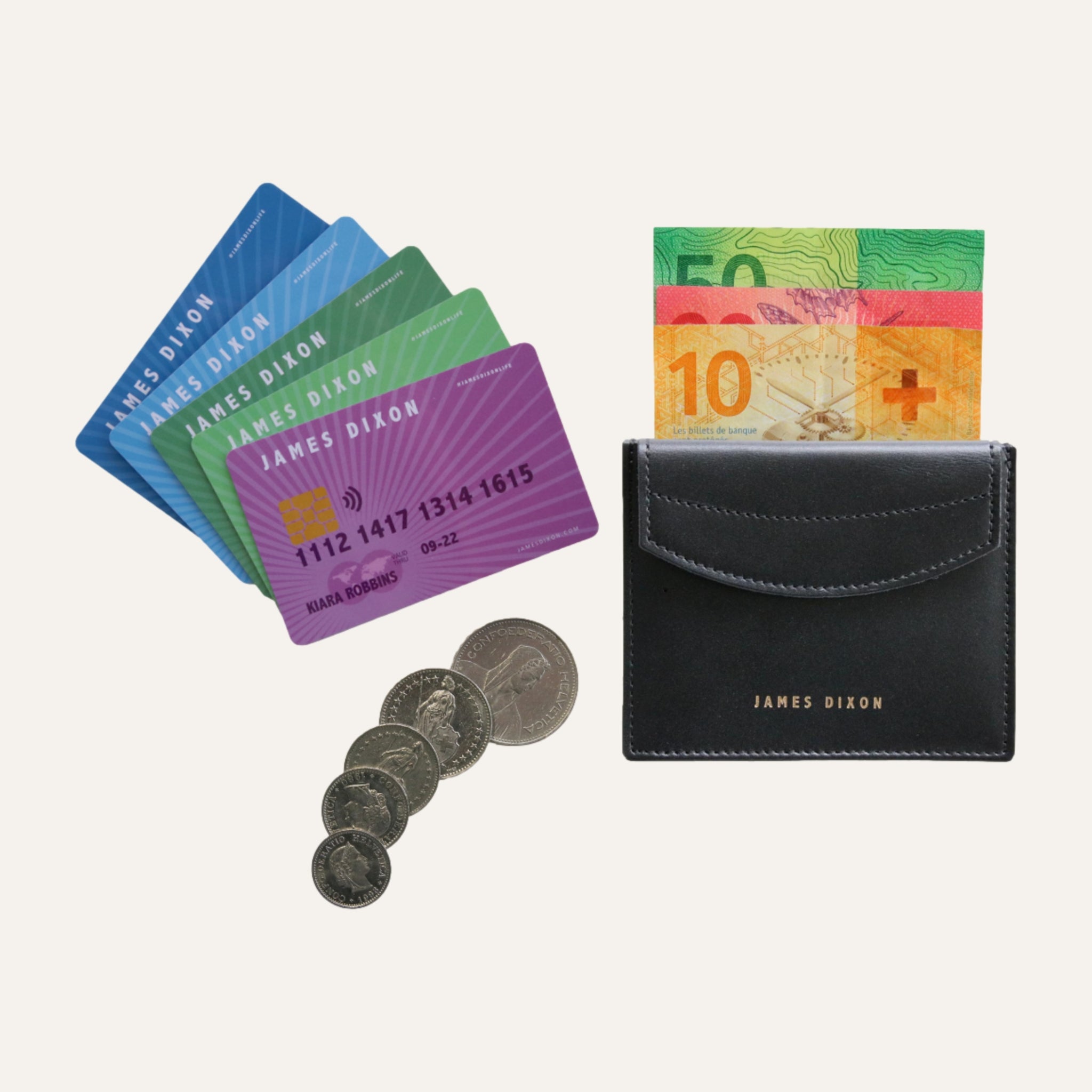 Black - One - Coin Pocket - Cardholder