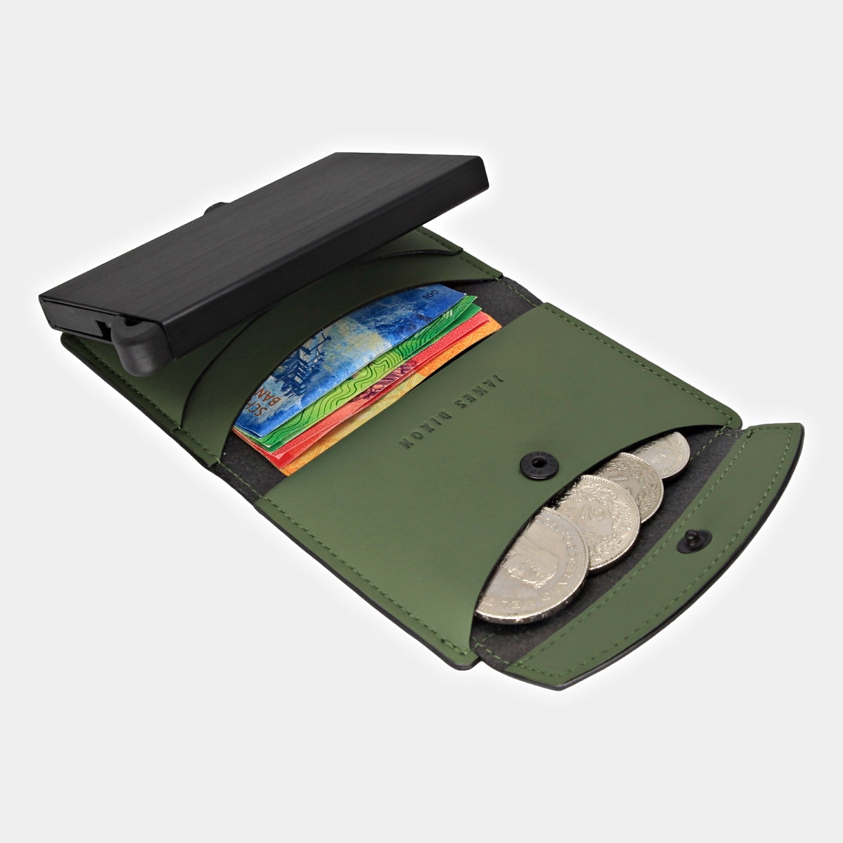 jd0363 james dixon boton nautica green coin pocket wallet coins