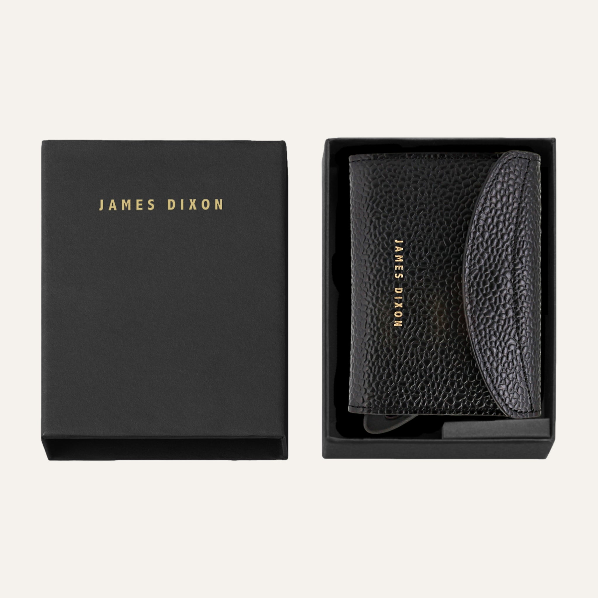 Black/Gold - Caviar - Coin Pocket - Flap - Wallet