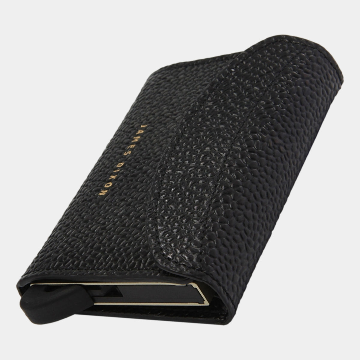James Dixon Slim RFID Wallet, Black/Gold, Caviar, Coin Pocket, Flap