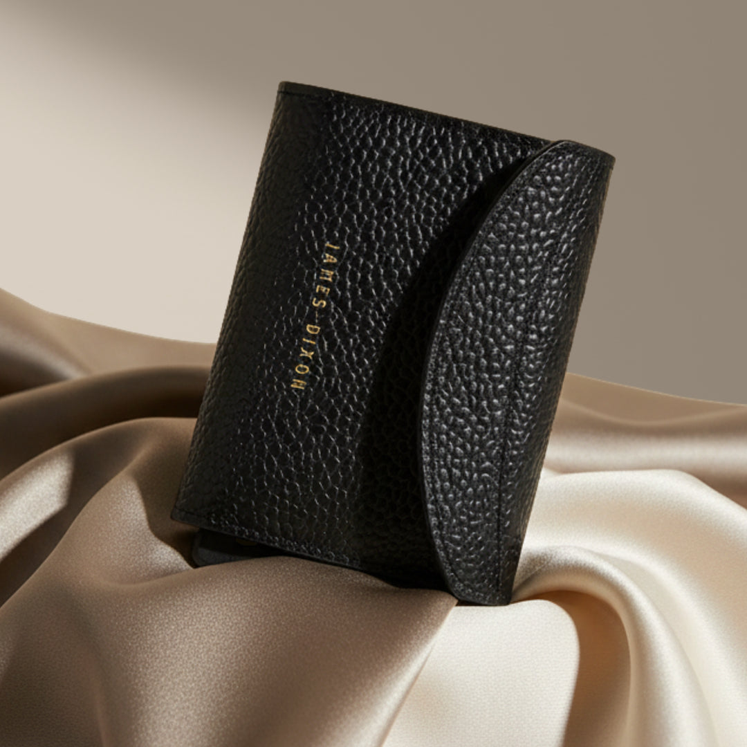 Black/Gold - Caviar - Coin Pocket - Flap - Wallet