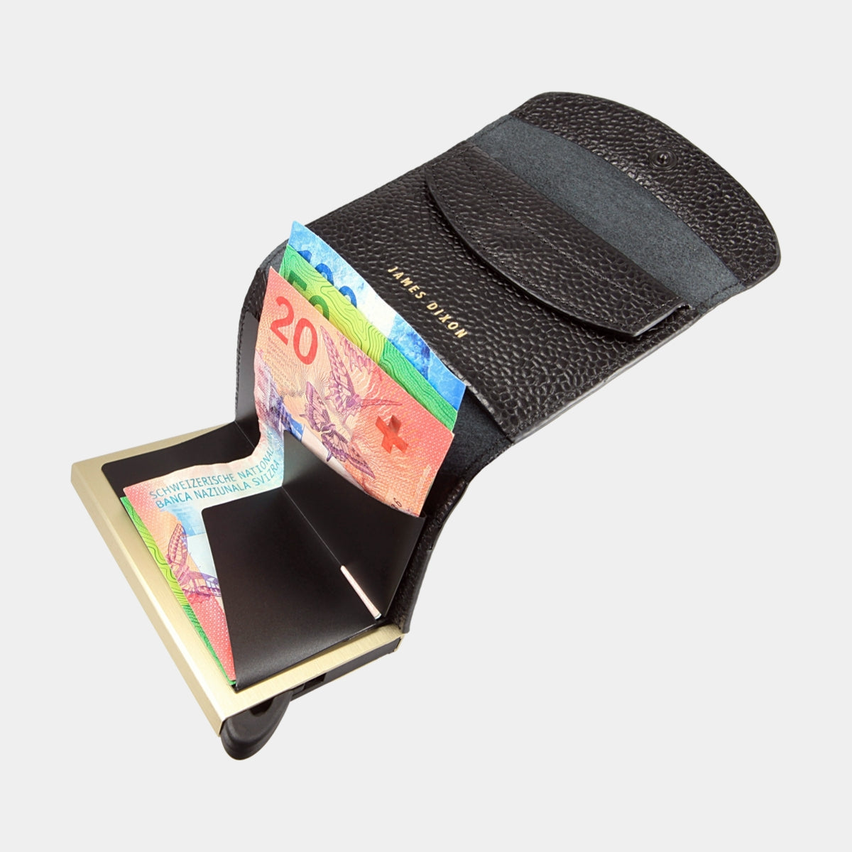 Black/Gold - Caviar - Monedero - Solapa - Cartera