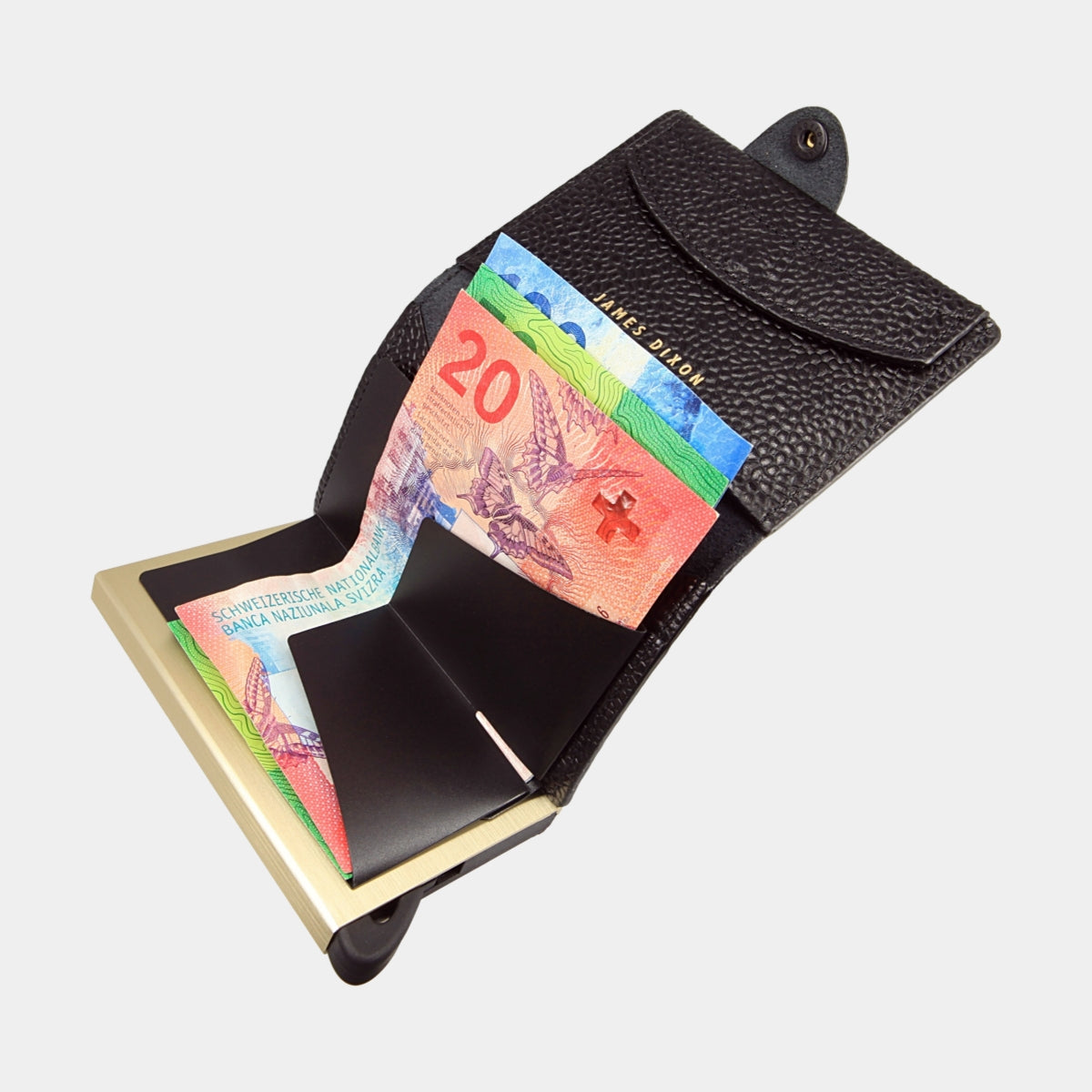 Black/Gold - Caviar - Monedero - Botón - Cartera