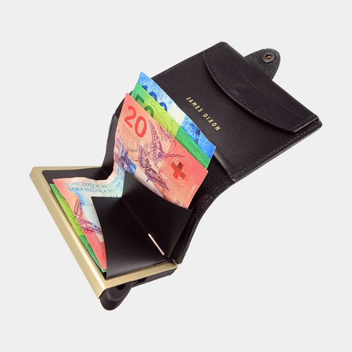 Black/Gold Switzerland - One - Monedero - Botón - Cartera