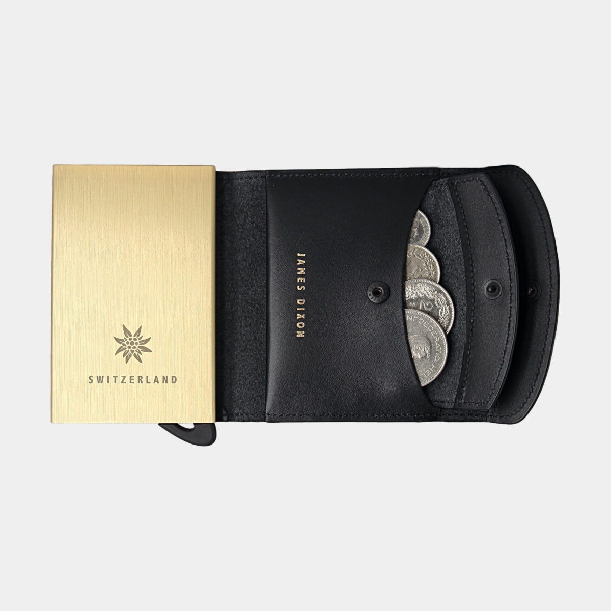 Black/Gold Switzerland - One - Monedero - Solapa - Cartera