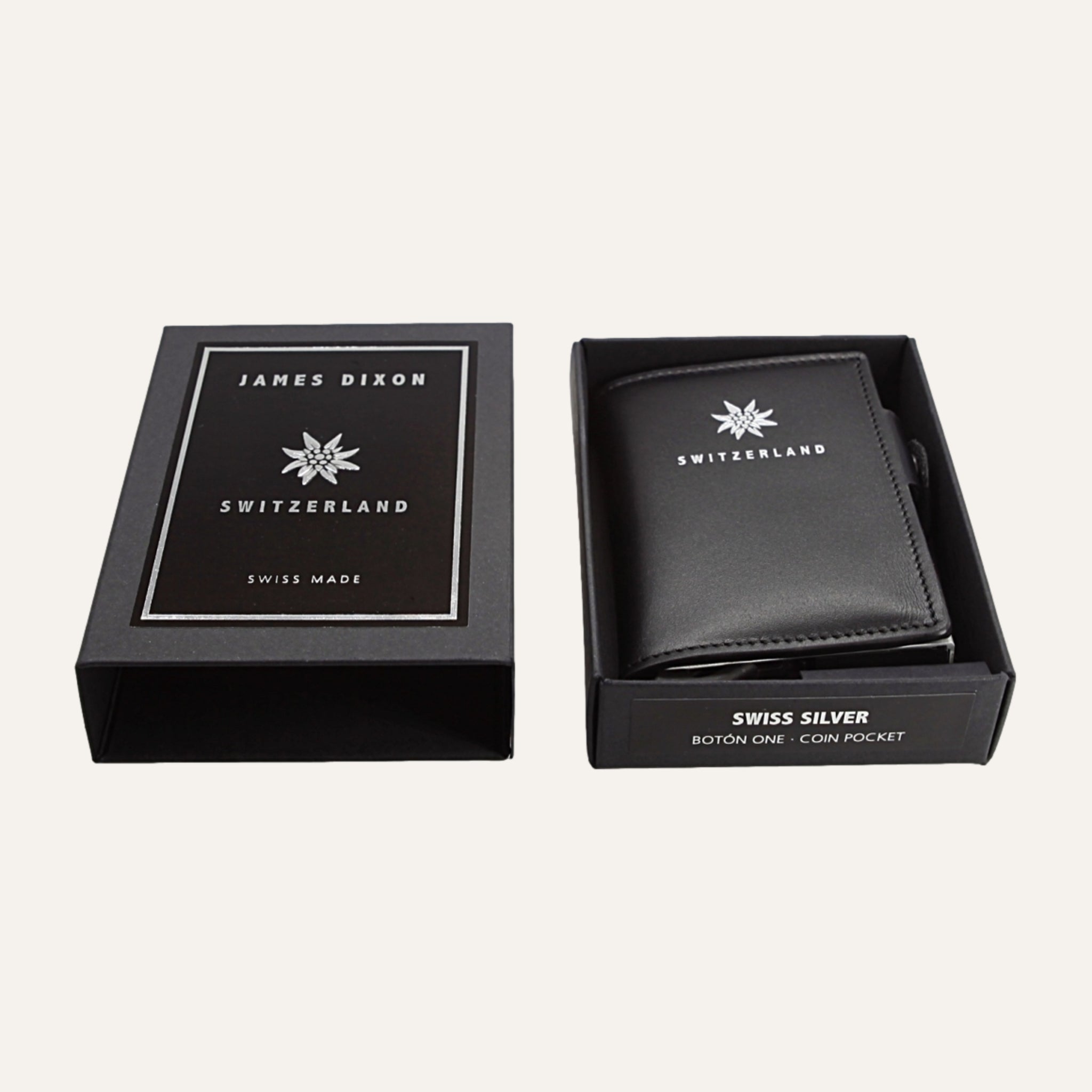 Black/Silver Switzerland - One - Coin Pocket - Snap - Wallet
