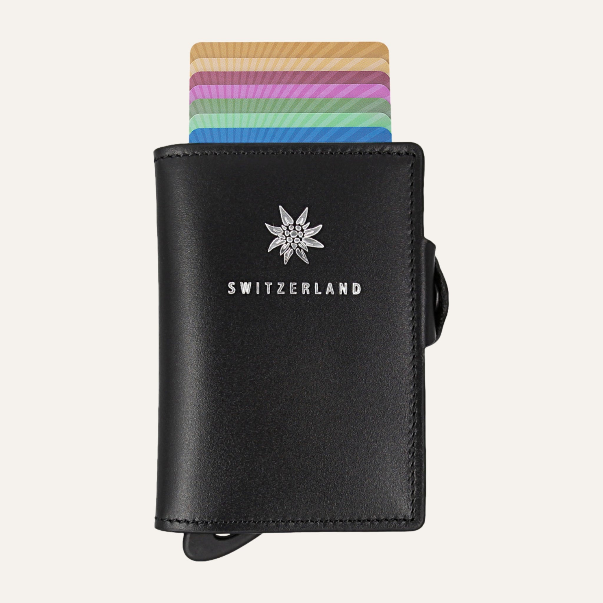 Black/Silver Switzerland - One - Coin Pocket - Snap - Wallet