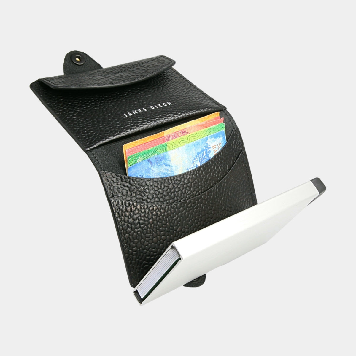 Black/Silver - Caviar - Monedero - Botón - Cartera