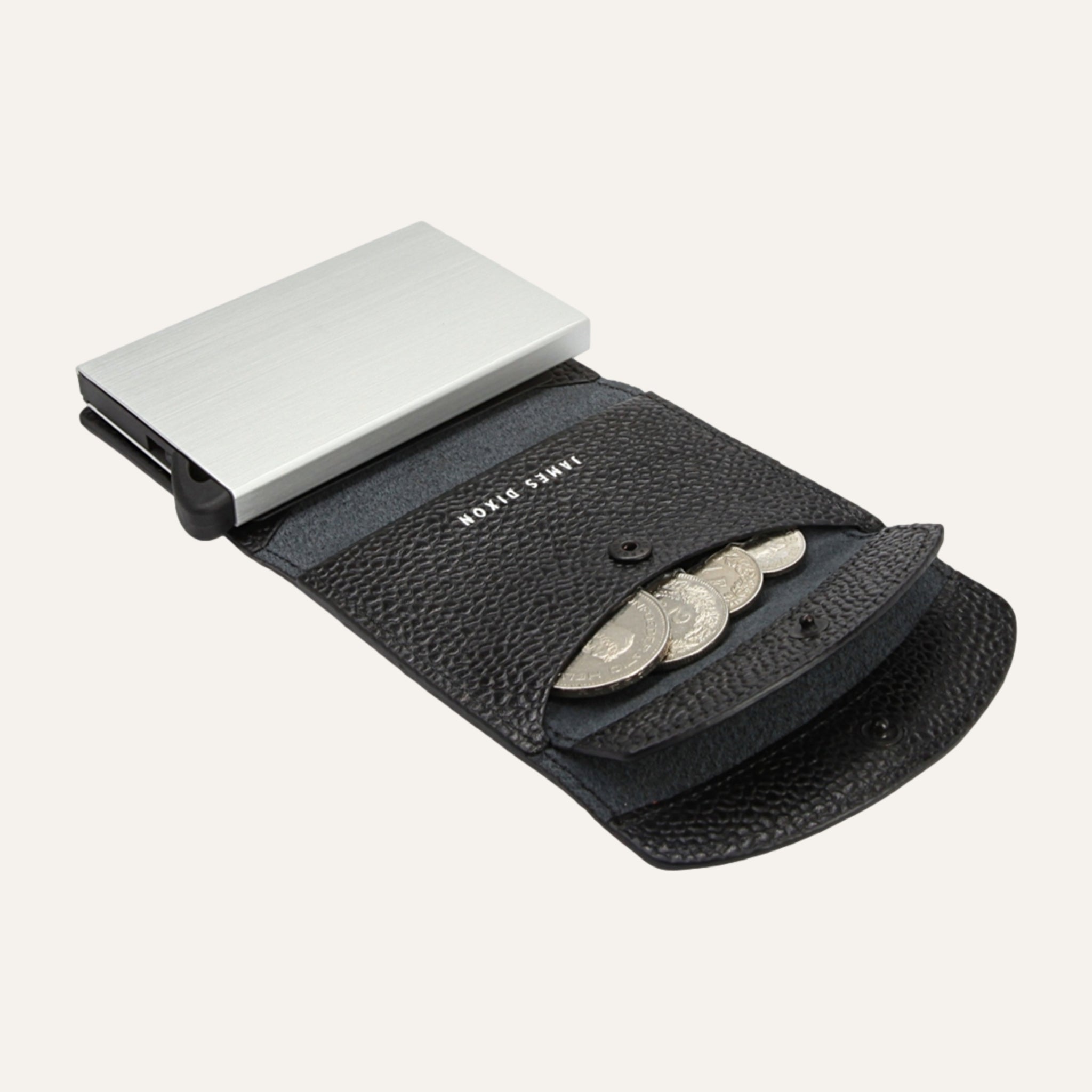 Black/Silver - Caviar - Münzfach - Lasche - Portemonnaie