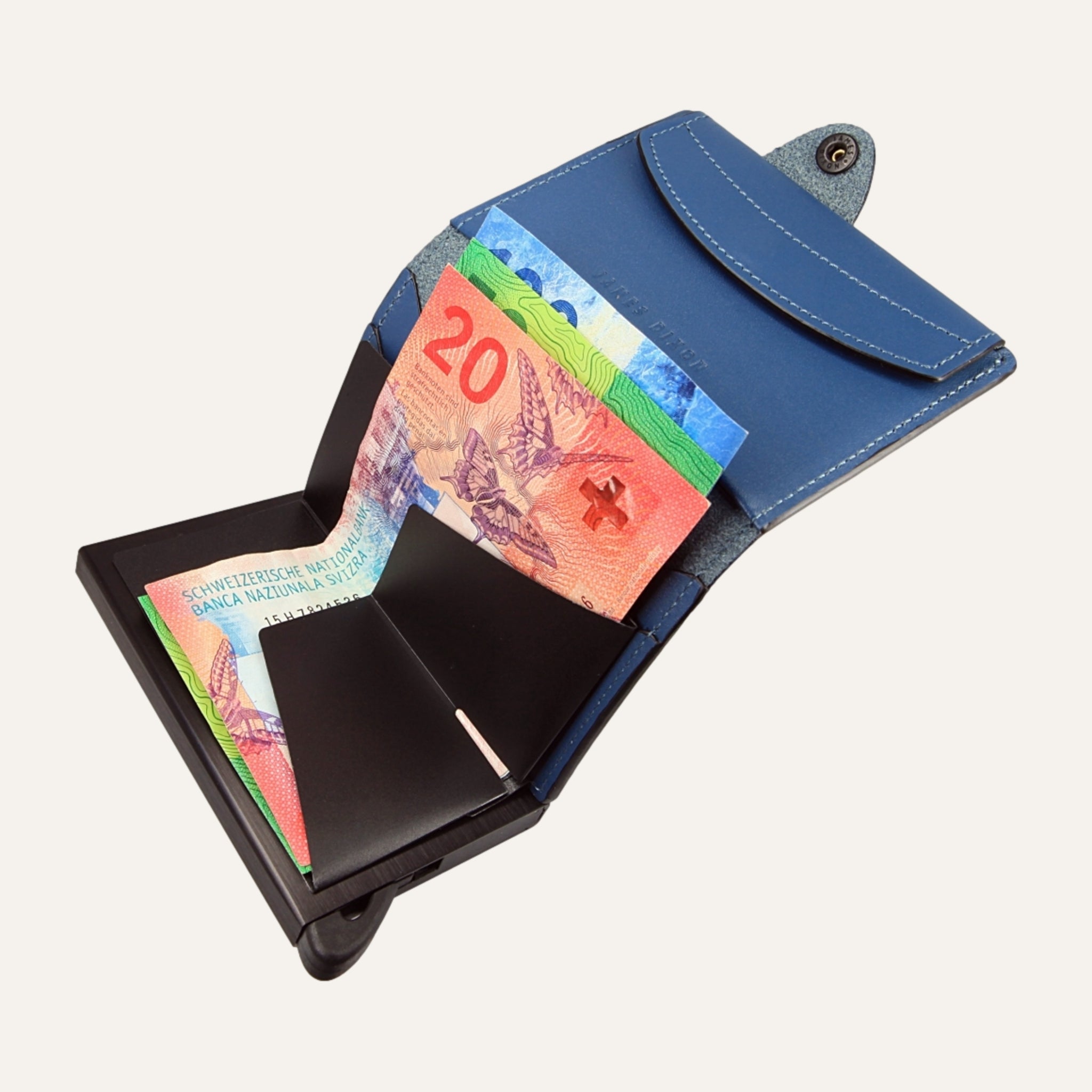Blue - One - Coin Pocket - Snap - Wallet