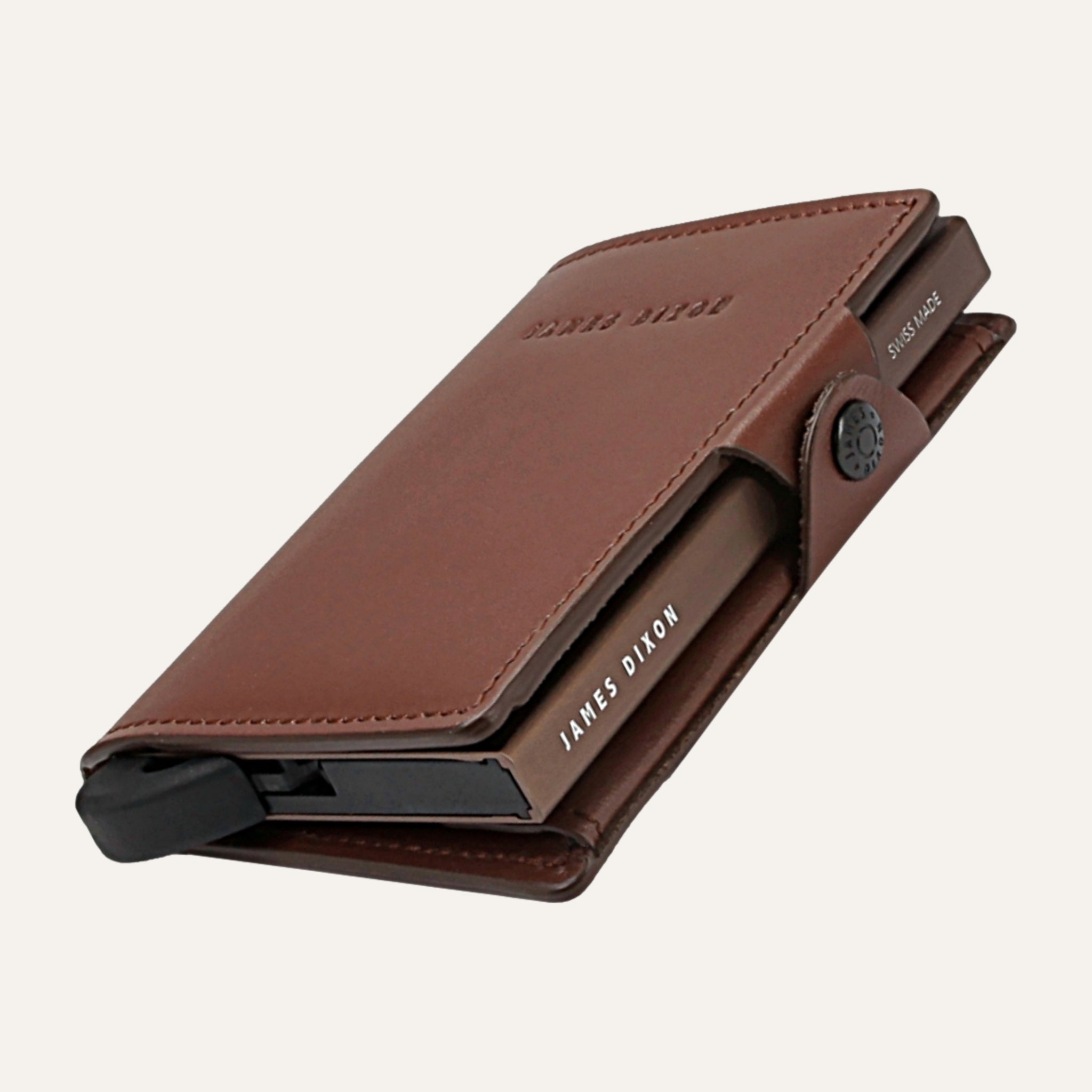 James Dixon Slim RFID Wallet, Brown, One, Coin Pocket, Snap