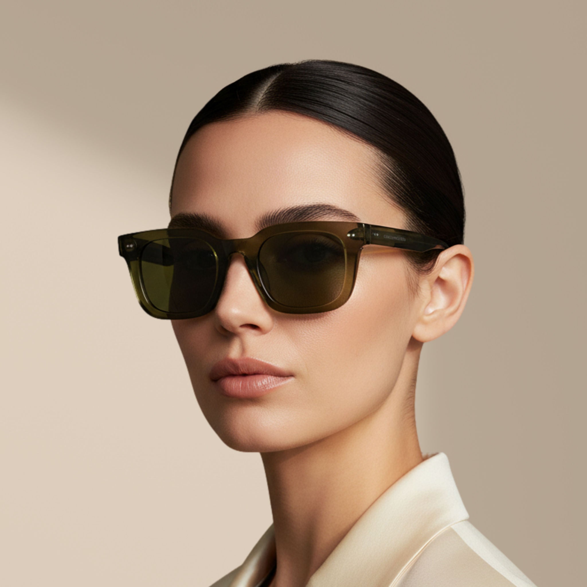 Olive/Green - Milton - Square - Acetate - Sunglasses
