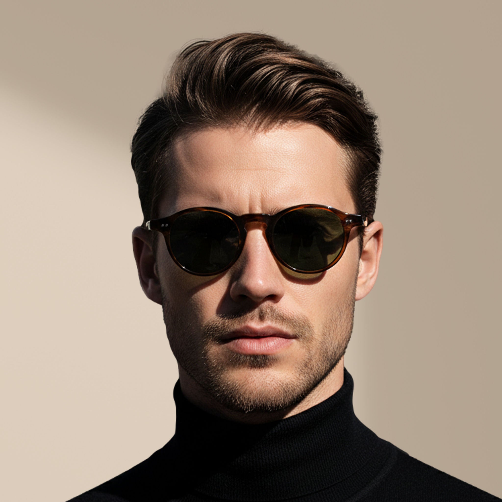 A righe/Verde – Oxford – Rotonda – Acetato – Occhiali da sole