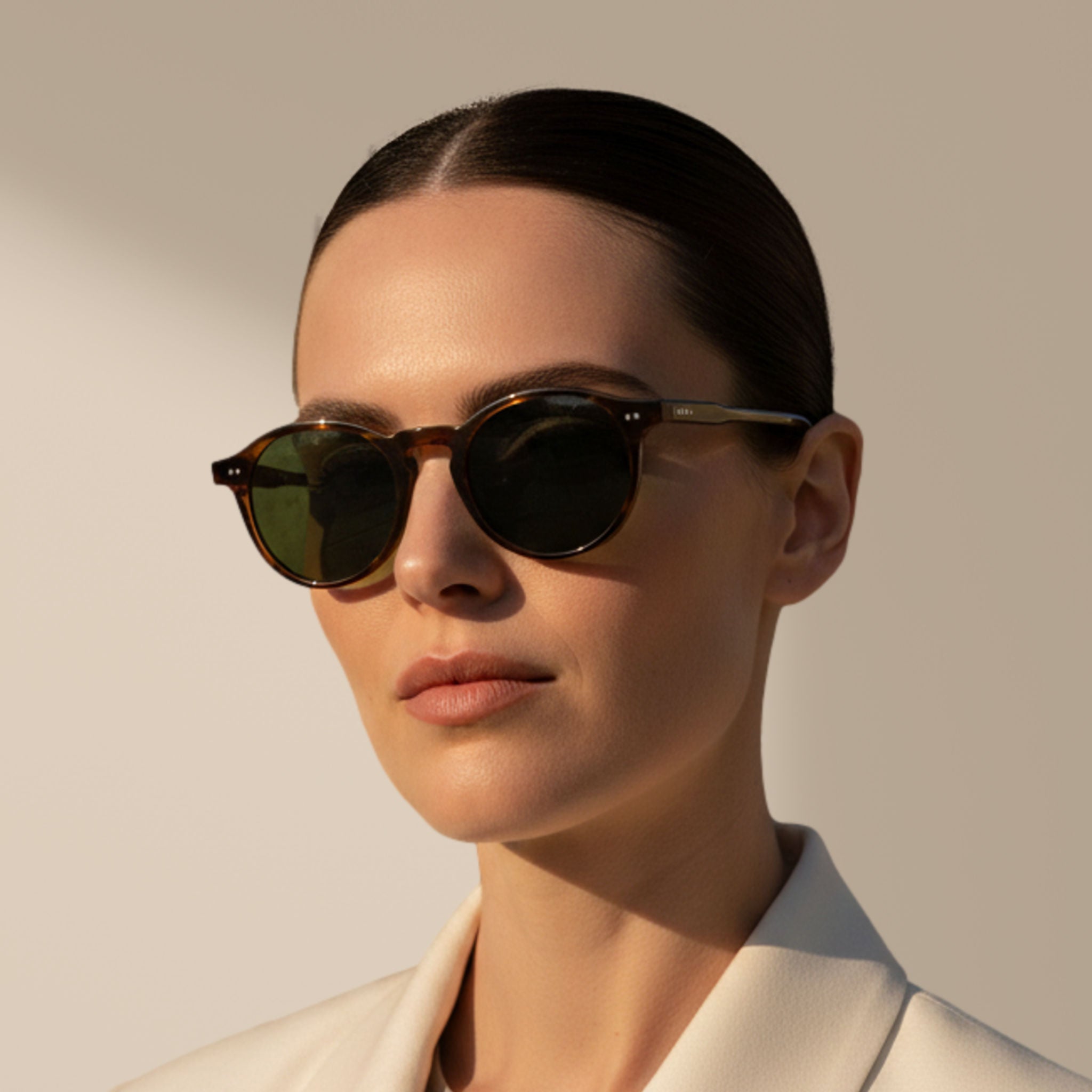 A righe/Verde – Oxford – Rotonda – Acetato – Occhiali da sole