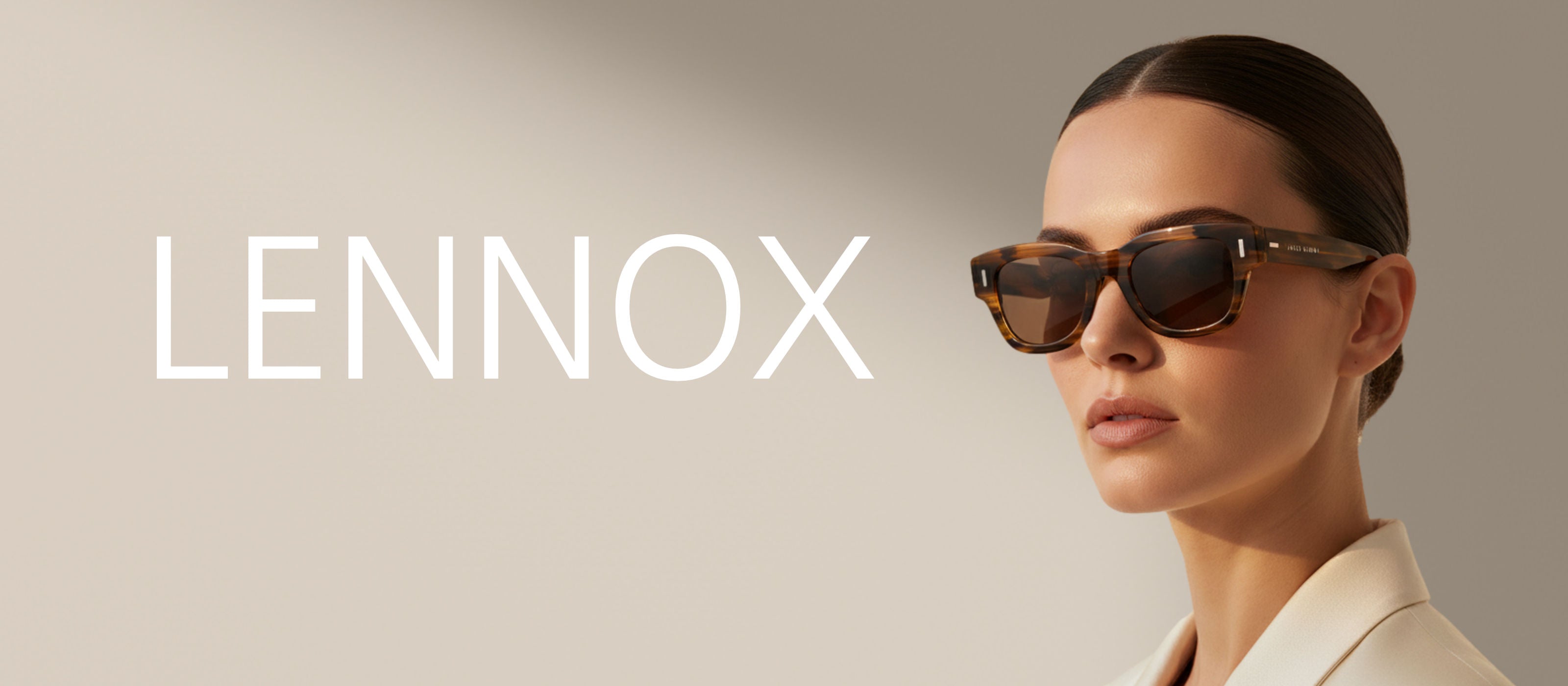 James Dixon Acetate Sunglasses Stripe/Brown Lennox Square