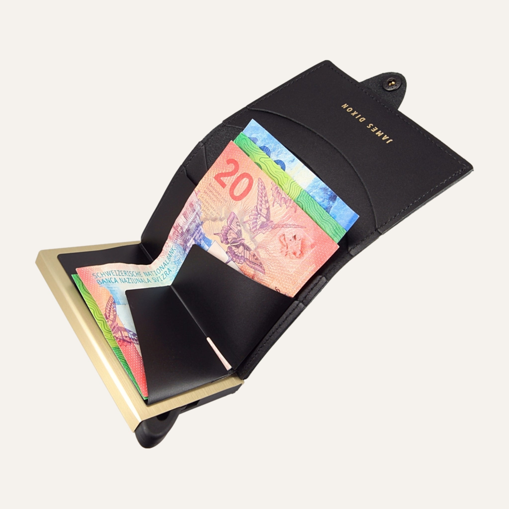 Black/Gold - One - Snap - Wallet