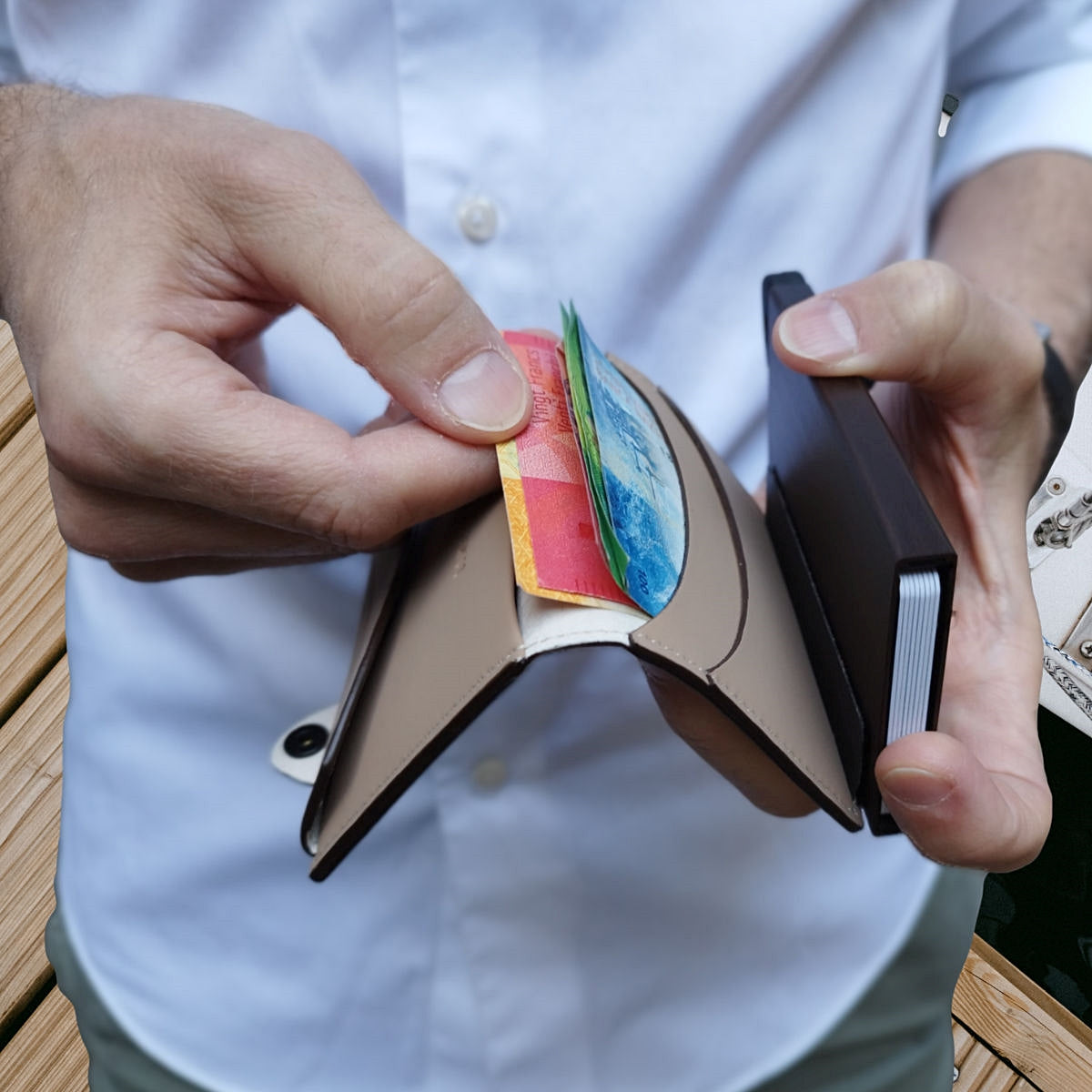 Beige Sand - Nautica - Coin Pocket - Snap - Wallet