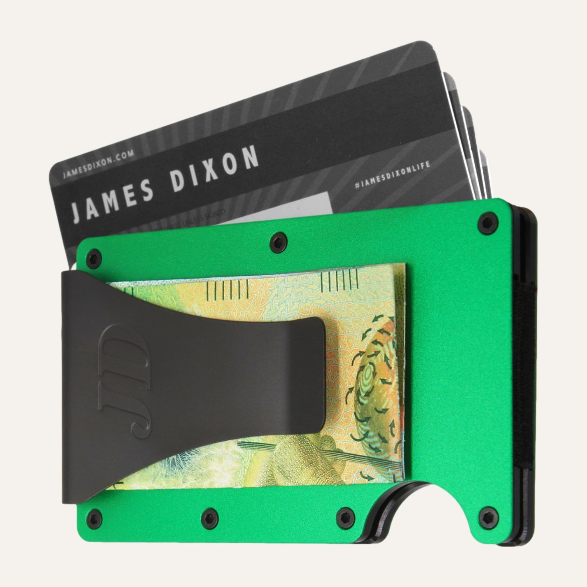 Electric Green - Aluminium - Geldklammer - Kartenhalter