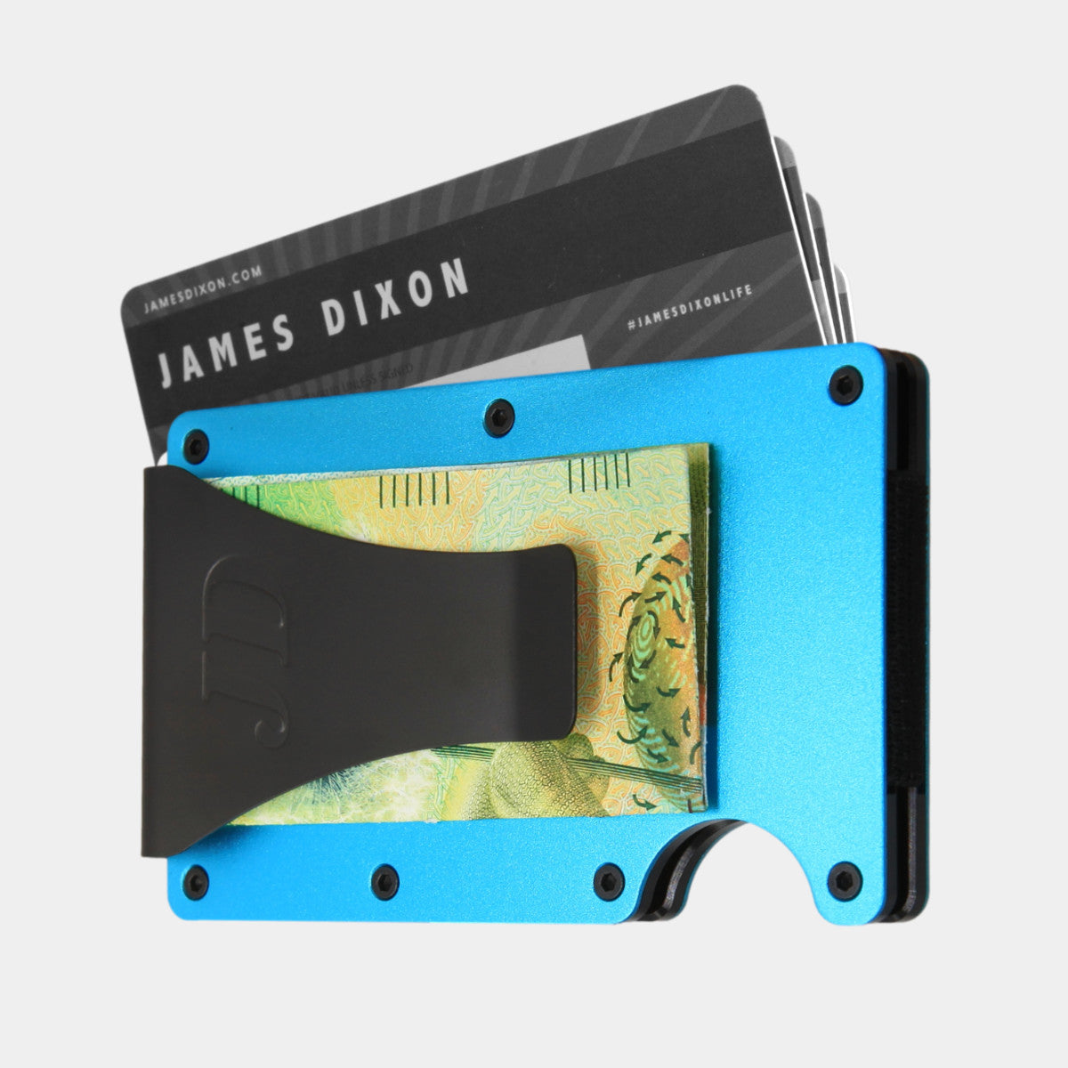 Neon Blue - Aluminium - Pince à billets - Porte-cartes