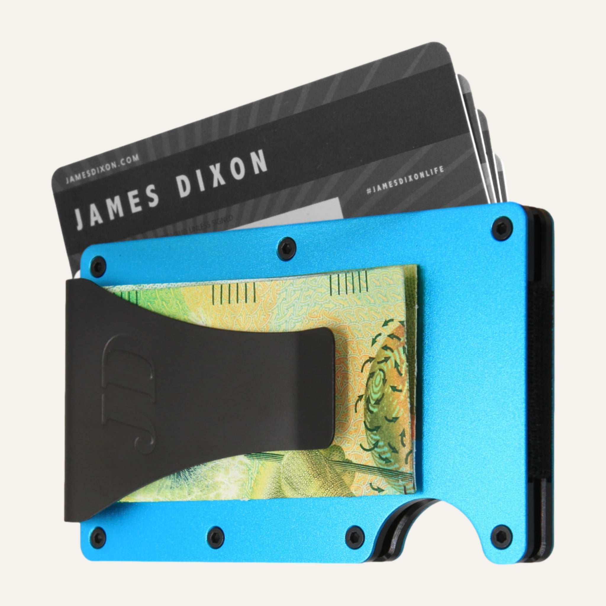 Neon Blue - Aluminium - Geldklammer - Kartenhalter