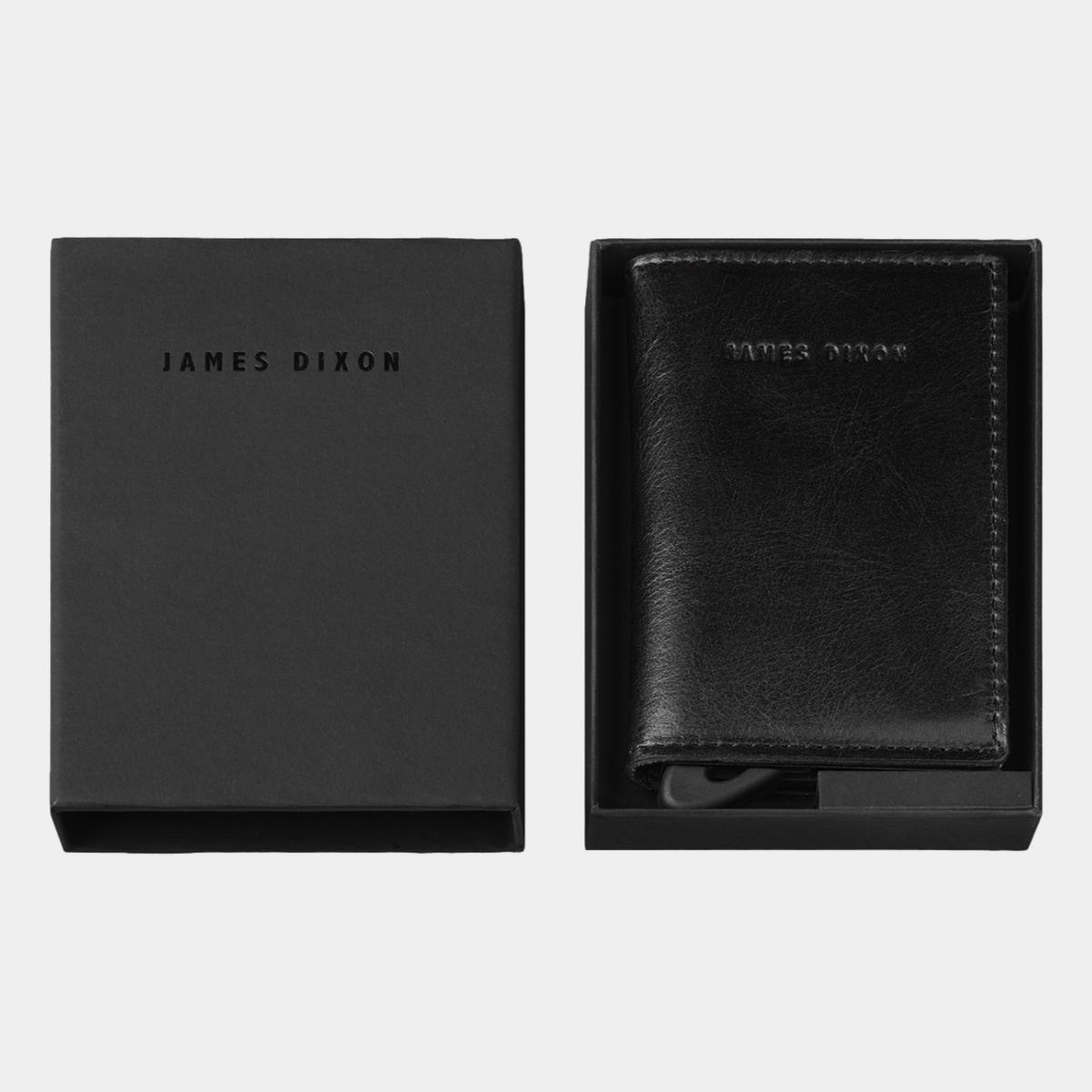 jd0043 james dixon puro classic all black coin pocket wallet box