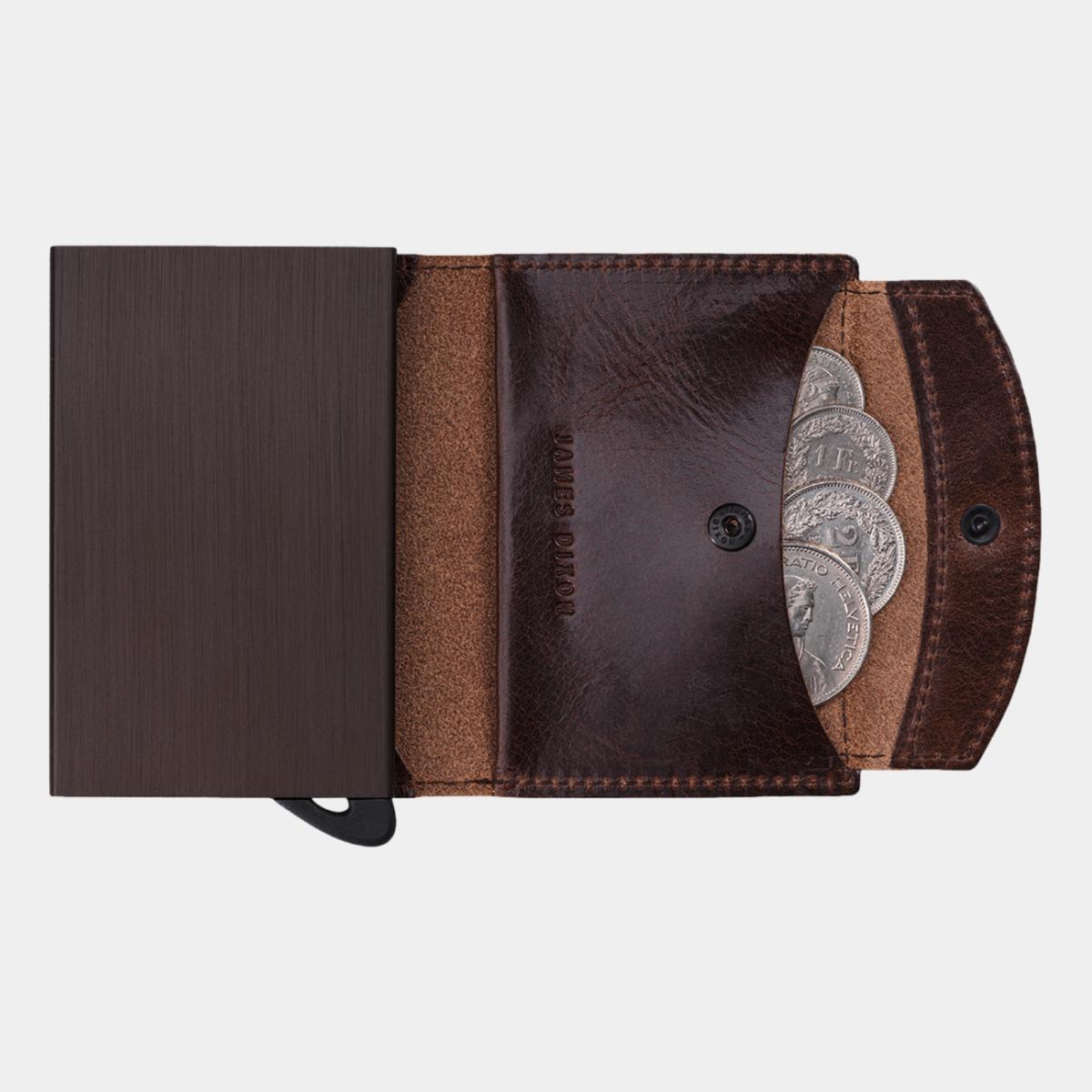 jd0049 james dixon puro classic cacao brown coin pocket wallet coins