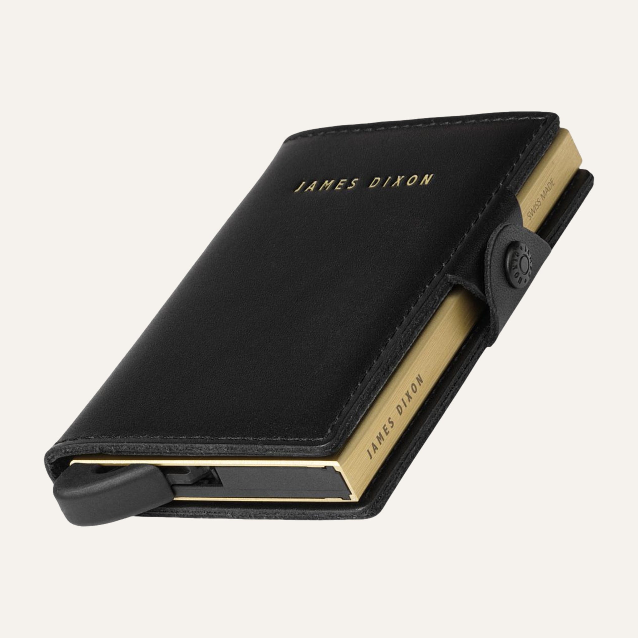 James Dixon Slim RFID Wallet, Black/Silver, One, Snap
