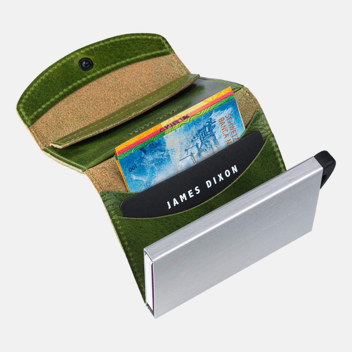 jd0107 james dixon grande classic green coin pocket wallet notes